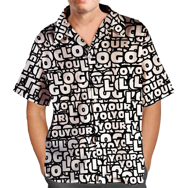 Kundenspezifisches Logo-hawaii-hemden Muti-logo Design Aloha Beach Shirt Für Männer