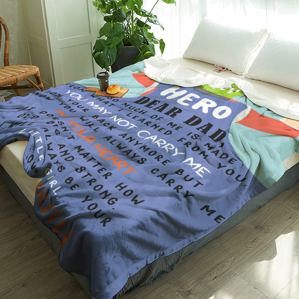 Personalisierte Decke Mit Namen Und Buchstaben Für Papa, Geburtstagsgeschenk Für Papa