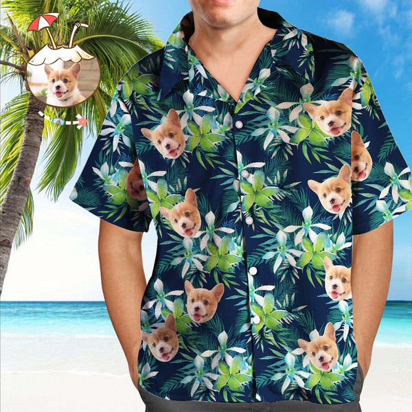 Benutzerdefiniertes Logo Hawaiian Shirts Blätter & Blütenblatt Aloha Beach Shirt Für Männer