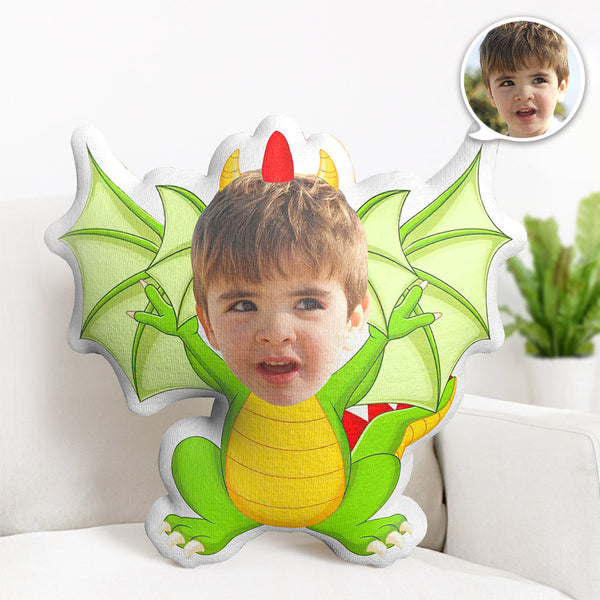 Personalisiertes Gesichtskissen Personalisiertes Fotokissen Grüner Dinosaurier Minime Kissen Geschenke Für Kinder