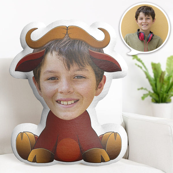 Personalisiertes Gesichtskissen Personalisiertes Fotokissen Sitzendes Rind Minime Kissen Geschenke Für Kinder
