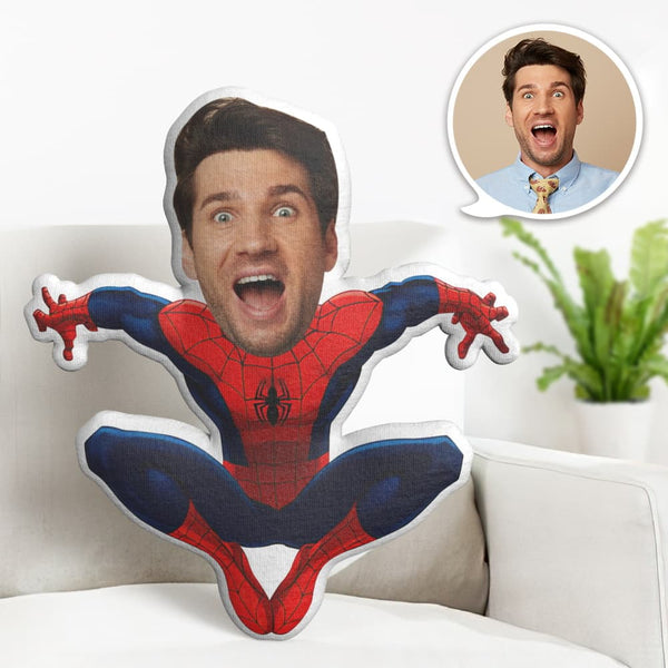 Personalisiertes Gesichtskissen Personalisiertes Fotokissen Hockendes Spiderman Minime Kissen Geschenk zum Valentinstag für ihn