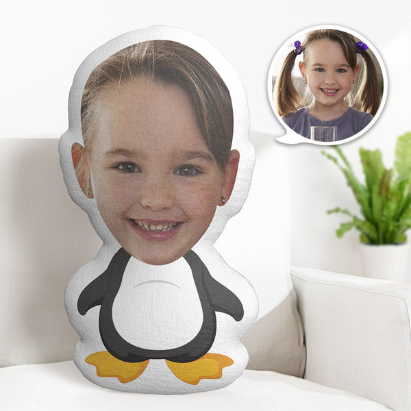 Personalisiertes Gesichtskissen Personalisiertes Fotokissen Pinguin Minime Kissen Geschenke Für Kinder
