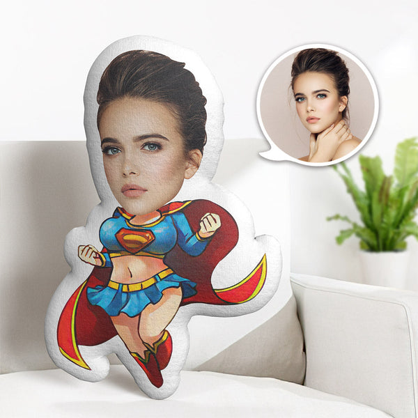 Personalisiertes Gesichtskissen Personalisiertes Fotokissen Superwoman Minime Kissengeschenke Für Sie