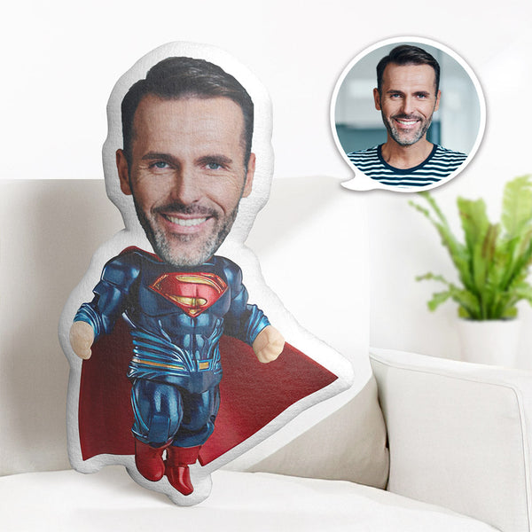 Personalisiertes Gesichtskissen Personalisiertes Fotokissen Muscle Blue Superman Minime Pillow Geschenke Für Ihn