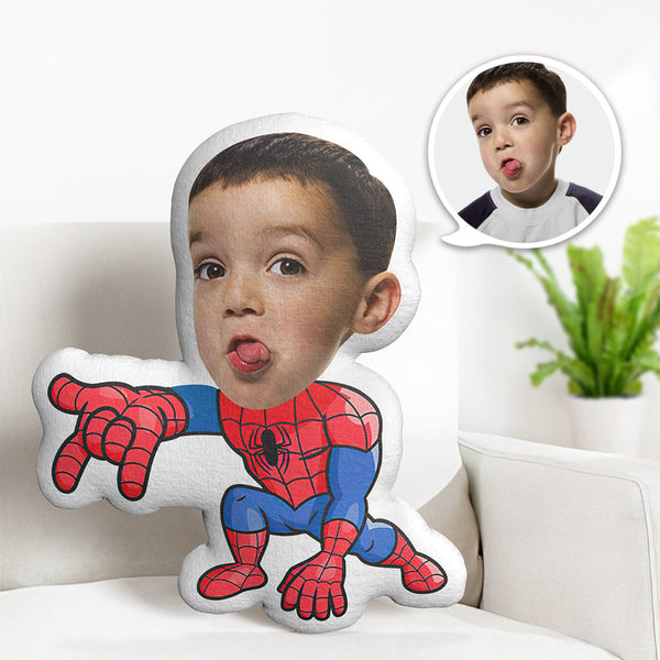 Benutzerdefiniertes Gesichtskissen Personalisiertes Fotokissen Launch Spider-man Minime Kissen Geschenke Für Kinder - dephotoblanket