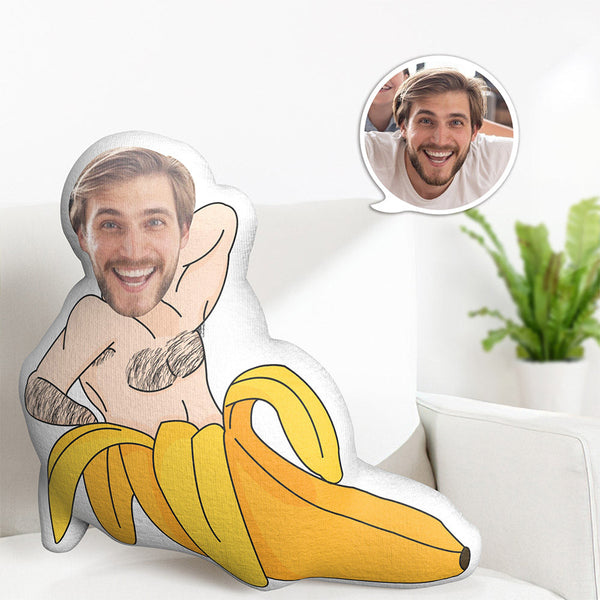 Personalisiertes Gesichts-bananaman-plüschpuppen-wurfkissen Mit Individuellem Foto
