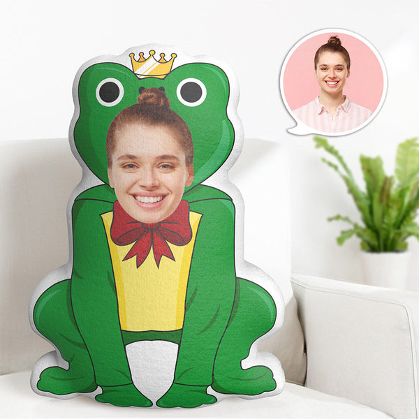 Benutzerdefiniertes Gesicht Froschkönig Königin Plüschpuppe Personalisiertes Foto-wurfkissen