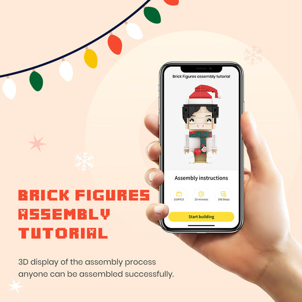 Ganzkörper-anpassbare 1 Person Custom Brick Figures Small Particle Block Toy Man Mit Hut