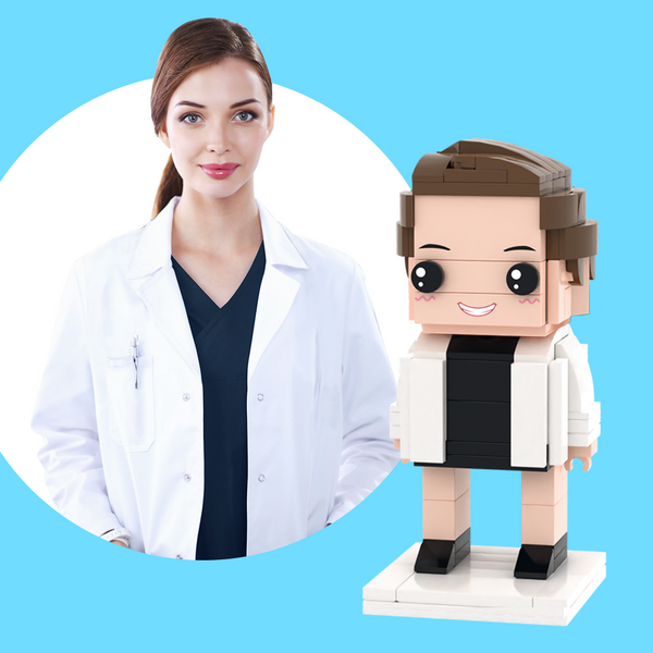 Ganzkörper Anpassbare 1 Person Detaillierte Version Benutzerdefinierte Ziegelfiguren Kleine Partikelblock Spielzeug Ärztin
