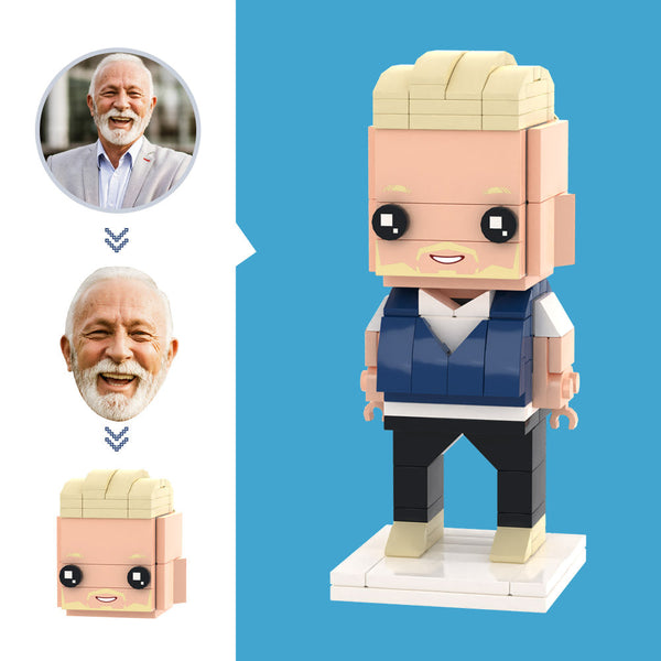 Kundenspezifischer Kopf Cool Guy Figuren Kleines Partikelblock-spielzeug Anpassbare Ziegelstein-kunstgeschenke