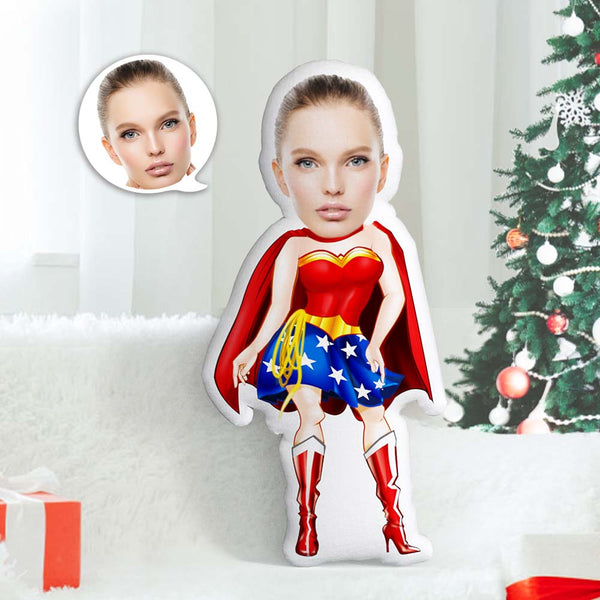 Weihnachtsgeschenke Benutzerdefinierte Cheerleader Spielzeug Personalisierte Foto-Gesichtspuppe Mein Gesicht auf dem Kissen Personalisierte Cheerleader In Einem Schönen Umhang Dekokissen Ein wirklich cooles Geschenk