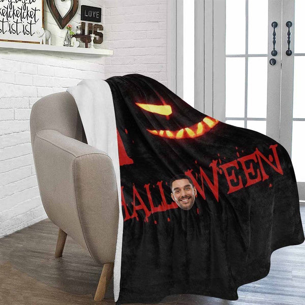 Foto Decke Personalisierte Decken Halloween Gesicht Fleecedecke