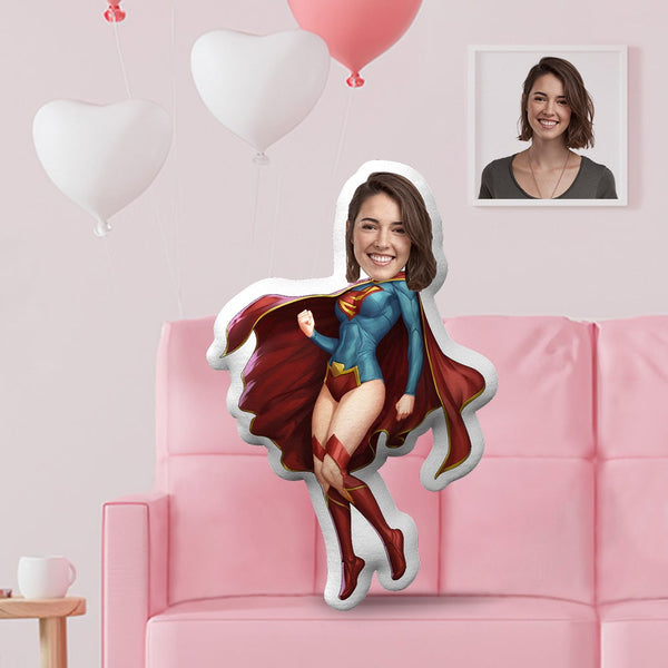 Super Girl Geschenke Kundenspezifisches Gesichtskissen Personalisiertes Fotokissen Geschenke Kundenspezifisches MiniMe Kissen