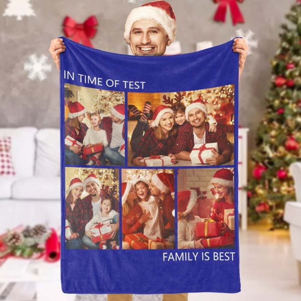 Weihnachtsgeschenke Benutzerdefinierte Fotodecke Personalisierte Bild Decke Super weiche Decke Geschenke für Familie