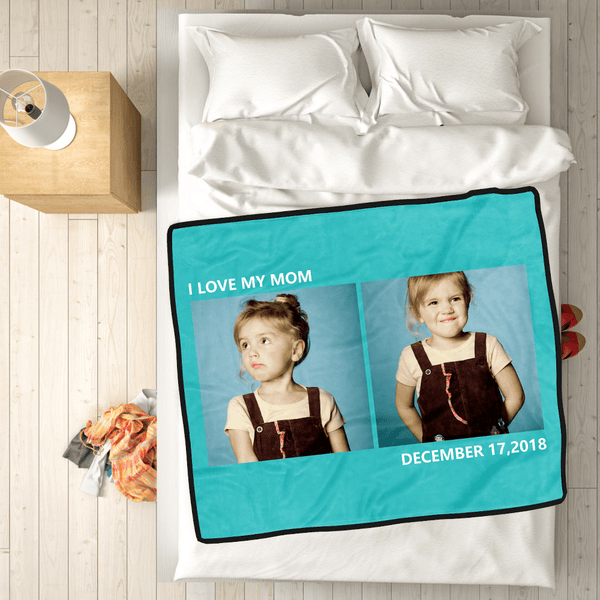 Personalisierte Fotodecke Mit 2 Fotos Decke Selbst Gestalten Babydecke