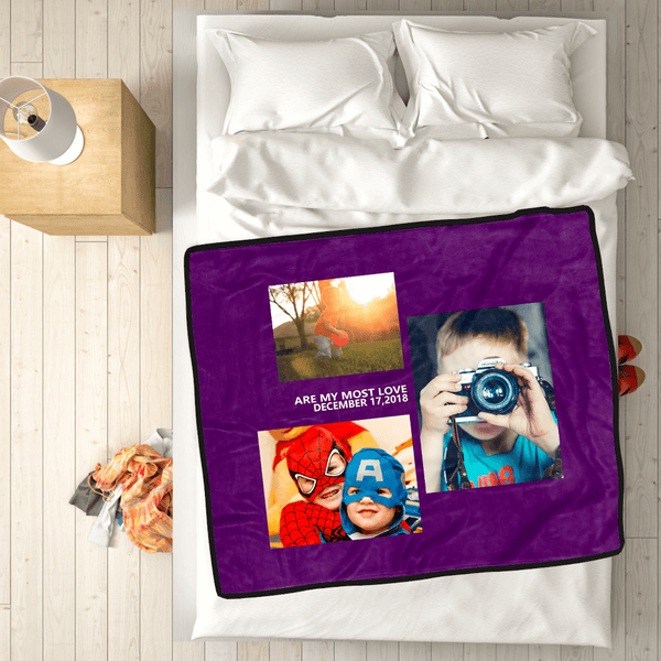 Potodecke Personalisierte Geschenke Kinder Vlies Foto Decke Mit 3 Fotos Personalisierte Geschenke