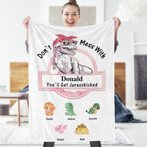 Benutzerdefinierte Gravierte Decke Benutzerdefinierte Dinosaurier Don't Mess With Mamasaurus Bestes Geschenk Für Mutter