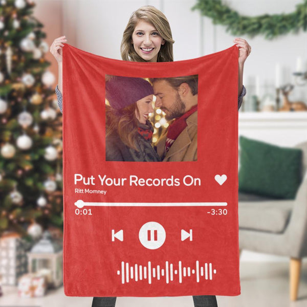 Benutzerdefinierte Musik-Kunst-Geschenke Benutzerdefinierte Musik-Decke Personalisierte Foto-Decke Einzigartiges Geschenk für Baby