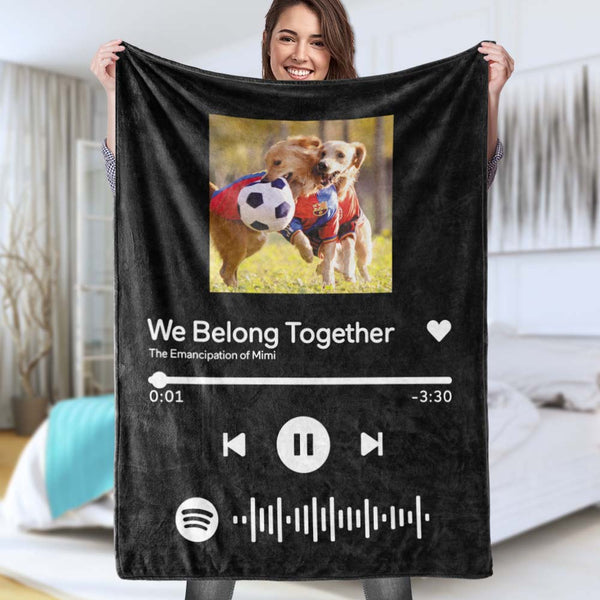 Benutzerdefinierte Musik-Kunst-Geschenke Benutzerdefinierte Musik-Decke Personalisierte Hunde-Foto-Decke