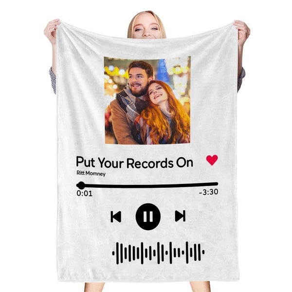 Benutzerdefinierte Musik-Kunst-Geschenke Benutzerdefinierte Musik-Decke Personalisierte Foto-Decke Einzigartiges Geschenk für Sie