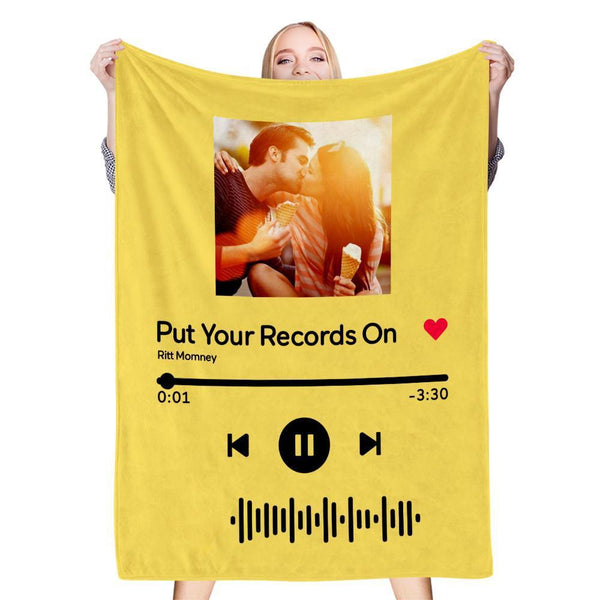Benutzerdefinierte Musik-Kunst-Geschenke Benutzerdefinierte Musik-Decke Personalisierte Foto-Decke Einzigartiges Geschenk für Sie