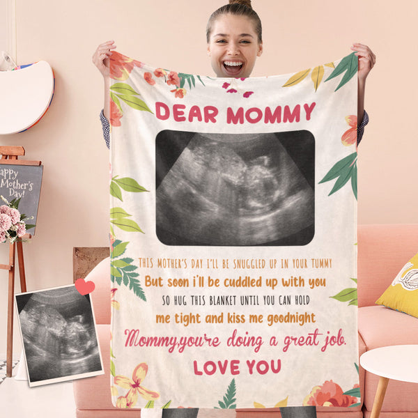 Benutzerdefinierte Fotodecke Personalisiertes Ultraschall-Deckengeschenk für neue Mutter