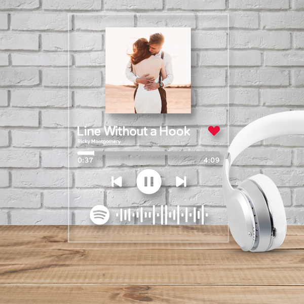 Personalisierte Geschenke Scannable Musik Code Benutzerdefinierte Musik Song Plaque Rahmen Musik Album Cover mit Code(12CM*16CM)