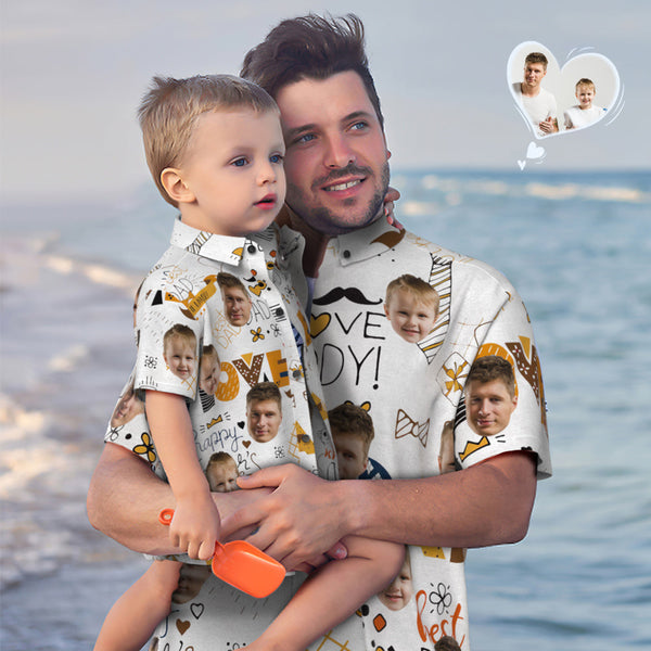 Benutzerdefiniertes Gesicht Hawaiihemd Passendes Vatertagshemd Vatertagsgeschenk - Bester Vater