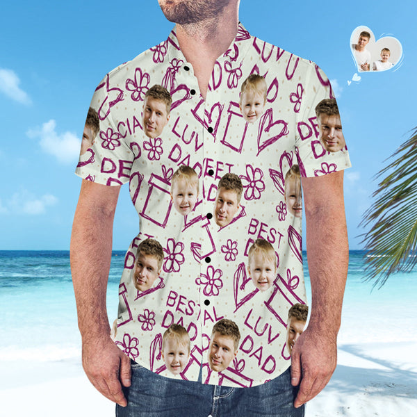Custom Face Hawaiian Shirt Passendes Vatertagshemd Vatertagsgeschenk - Love Dad