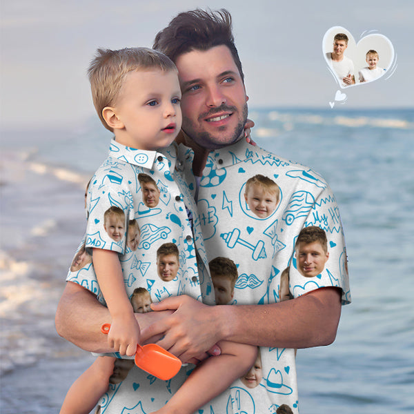 Custom Face Hawaiihemd Passendes Vatertagshemd Vatertagsgeschenk - Bester Vater Der Welt