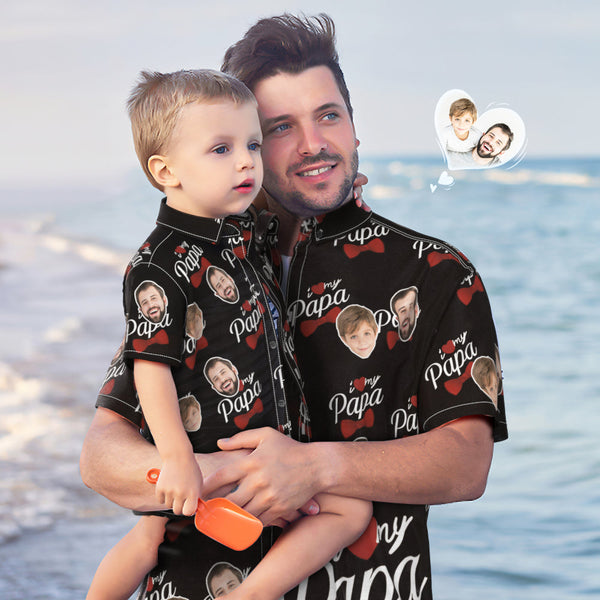 Benutzerdefiniertes Foto Hawaiihemd Personalisiertes Gesicht Hawaiihemd Geschenk Vatertagsgeschenk - Ich Liebe Meinen Papa - GesichtSocken