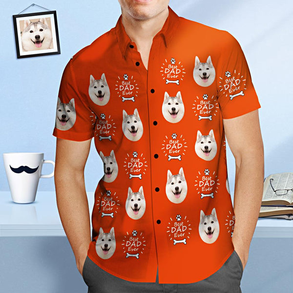 Custom Face Hawaiian Shirt Bester Hundevater Aller Zeiten Personalisiertes Vatertags-shirt-geschenk Für Papa