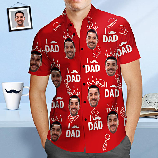 Benutzerdefiniertes Gesicht Hawaiihemd Ich Liebe Papa Personalisiertes Vatertagshemd Geschenk Für Papa