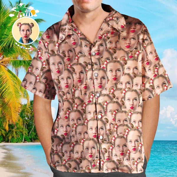 Benutzerdefiniertes Gesicht auf Hemd Hawaiihemd Blätter