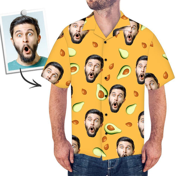 Benutzerdefinierte Mash Gesicht auf Hemd Foto Hawaiihemd Avocado