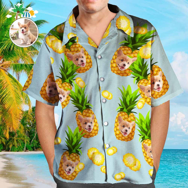 Benutzerdefinierte Gesicht Shirt Männer Hawaiihemd Pineapple