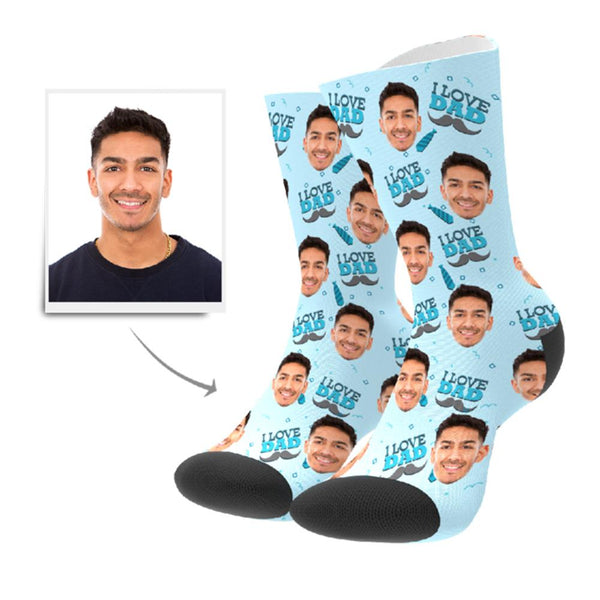 I Love Dad Personalisierte Gesicht Socken