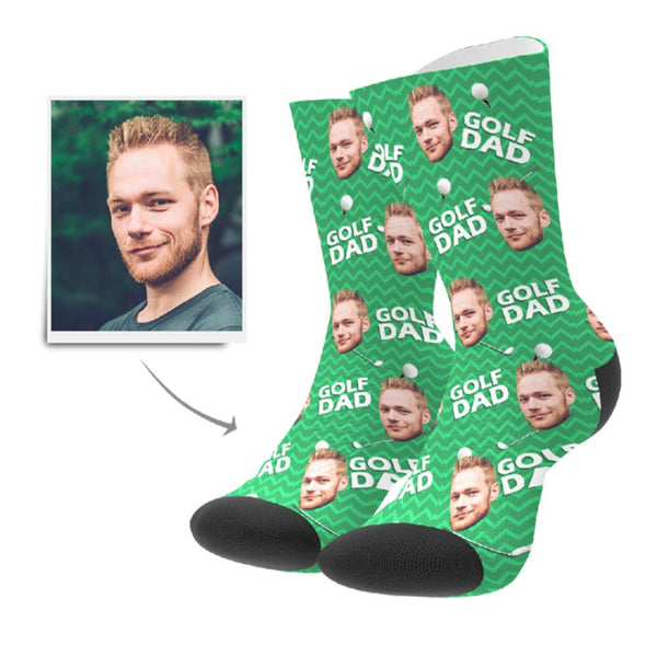 Vatertagsgeschenk Golf Papa Personalisierte Gesicht Socken