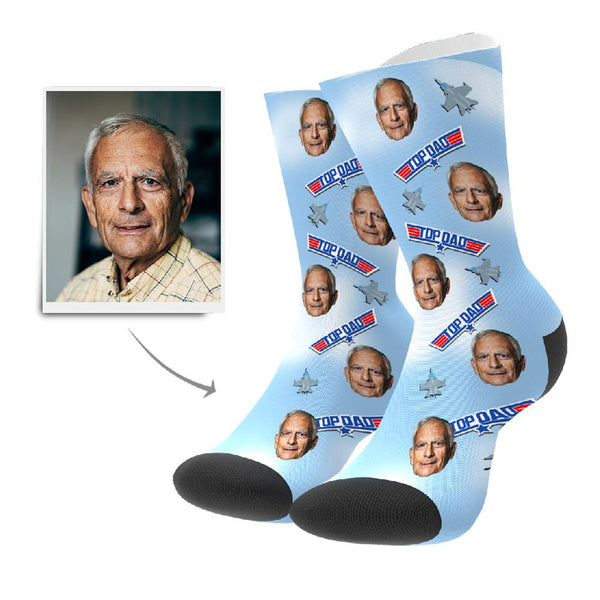 Vatertagsgeschenk Top Papa Personalisierte Gesicht Socken