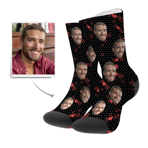 Kuschelsocken Mit Gesicht Custom Liebe Socken Kuscheldecke Personalisiert Valentinstagsgeschenk