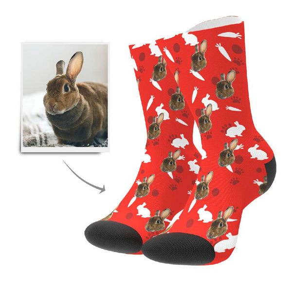 Personalisierte Foto Socken Gesicht Bedrucken Hase