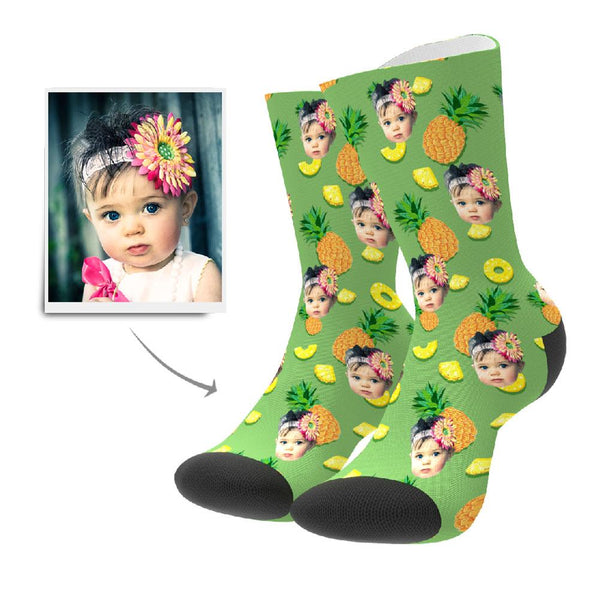Personalisierte Foto Socken Gesicht Bedrucken Ananas
