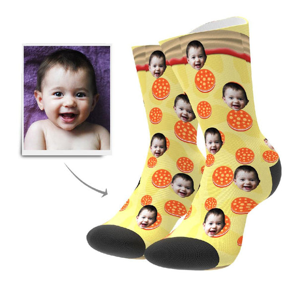 Personalisierte Foto Socken Gesicht Bedrucken Pizza