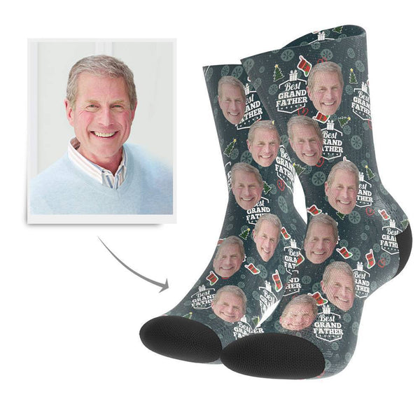 Interessante Geschenkideen Personalisierte Gesicht Socken Bedrucken mit Foto (Großvater)
