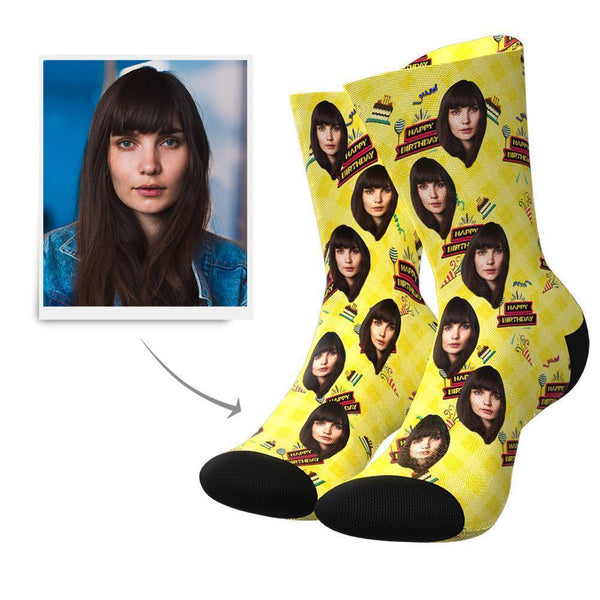 Alles Gute zum Geburtstag Personalisierte Gesicht Socken Bedrucken mit Foto