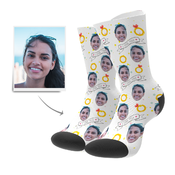 Personalisierte Gesicht Socken - Ich Liebe Dich