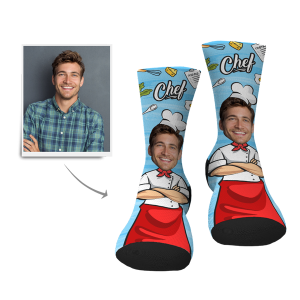 Personalisierte Super Chef Gesicht Socken