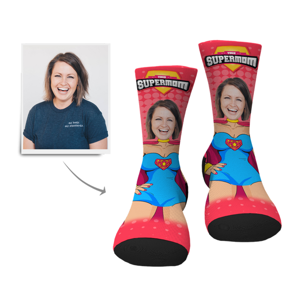 Personalisierte Supermutter Gesicht Socken Bestes Muttertagsgeschenk