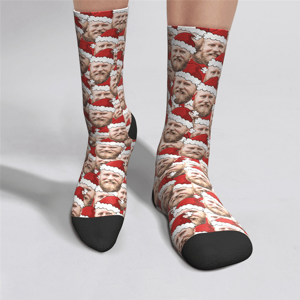 Weihnachts Socken Weihnachtsgeschenk Foto Socken Personalisiert Gesicht Socken Weihnachtsmütze